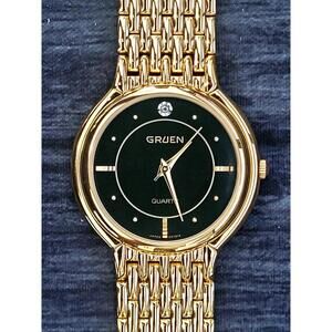 Rare Retro Exquisite Vintage Gruen Diamond Dial Men's Watch